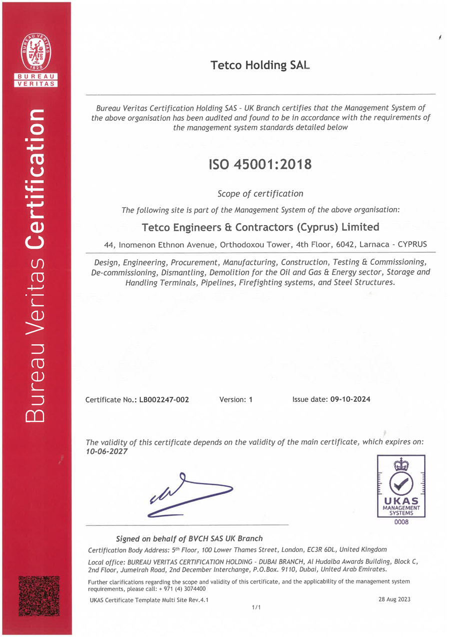 Tetco-Engineers-&-Contractors-(Cyprus)-Limites---ISO-45001-2018